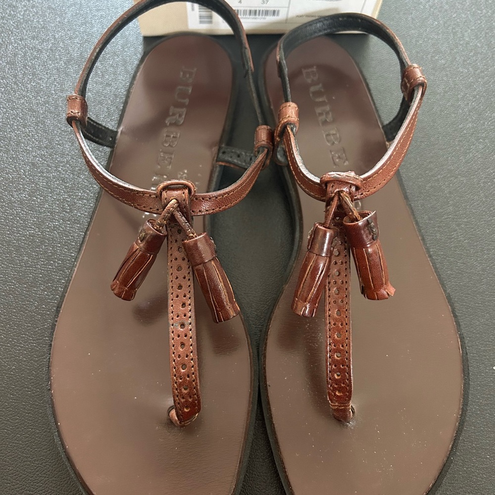 Burberry Brown Sandals with Tassel Details